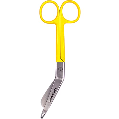 Verbandschere - Erste-Hilfe-Schere mit stumpfer Spitze - Spezial-Verbandschere, 14,5 cm. (Gelb) von NativoDex