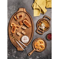 Servierplatte-Set 3-Teile Aus Eichenholz, Servierteller, Schneidebrett, Serviertablett, Holzplatte, Frühstücksbrett, Geschenkidee Holz von Natke13