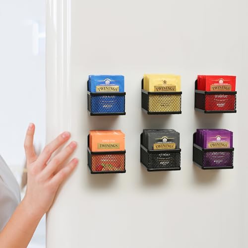 NatldGs Magnetischer Teebeutelorganizer, 6-teiliges Tee-Organizer aus Metall und Aufbewahrung für Kühlschrank, Theke oder Küchenregal, ideales Tee-Geschenk für Teeliebhaber von NatldGs
