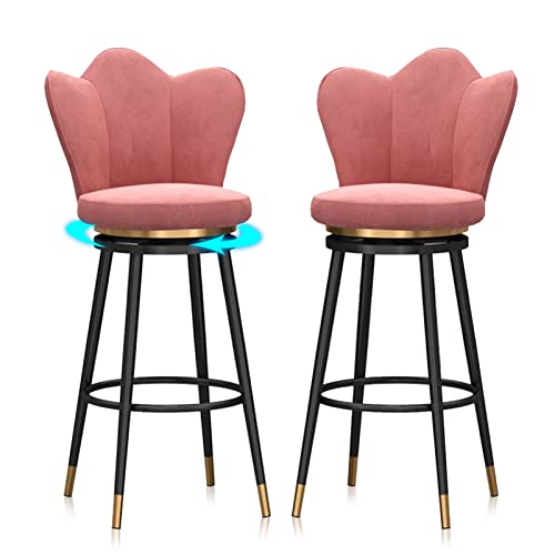 Natliedop Barhocker Schwenkbarhocker 360 Grad Barstoolhöhe Höhlhocker mit Fußstütze, ergonomisch stromlinienförmige Küchenhocker für Bar, Küche und Zuhause (Set von 2, Samtkissen) von Natliedop