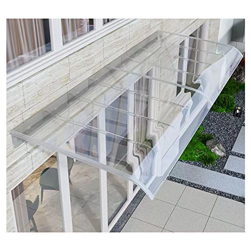 Transparente Veranda-Vordach-Markise, Fenster-Regenschutz-Abdeckung, PC-Platte für Wasser- und Regenschutz, modernes Design, UV-Regen-Schnee-Überdachungsschutz, für Dachhinterhof (Größe: 50 von Natliedop
