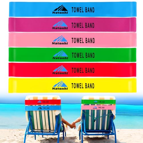 Natonhi Handtuchbänder, Handtuchbänder für Kreuzfahrt, Strand, Pool, Stühle, extra langlebige Handtuchclips für Stühle, Kreuzfahrt, kein Einbrechen, Kreuzfahrtschiff und Strandutensilien, 6 Stück von Natonhi