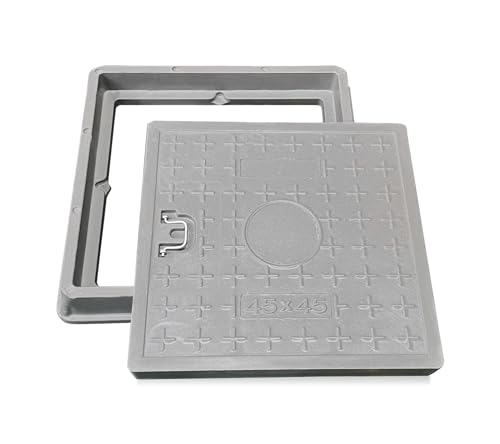NATOTELA 45x45cm GFK Schachtabdeckung und Rahmen Nettoöffnungsgröße 350x350mm Äußere Rahmengröße 460x460mm Größe des Deckels 400x400mm Schachtdeckel für Fussgängezonen und Garten NATOTELA 45x45cm GFK Schachtabdeckung und Rahmen Nettoöffnungsgröße 350x350mm Äußere Rahmengröße 460x460mm Größe des Deckels 400x400mm Schachtdeckel für Fussgängezonen und Garten von Natotela