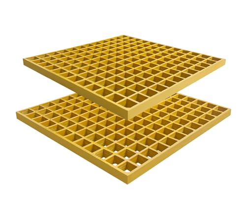 NATOTELA 500x500x25mm Glasfasergitter 2er GFK Gitterrost gelb Abflussrost mit MW: 40/40mm Feuchtigkeitsbeständig GFRP Einlaufrost für Industrieparks wie Autowaschbecken Lager und Chemiewerke NATOTELA 500x500x25mm Glasfasergitter 2er GFK Gitterrost gelb Abflussrost mit MW: 40/40mm Feuchtigkeitsbeständig GFRP Einlaufrost für Industrieparks wie Autowaschbecken Lager und Chemiewerke von Natotela
