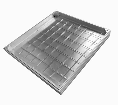 NATOTELA Versenkter Schachtdeckel und Rahmen, Gesamtgröße 600 x 600 mm, unsichtbare Inspektionskammerabdeckung aus Aluminiumlegierung, quadratischer eingebetteter Schachtdeckel mit Hebeschlüsseln für NATOTELA Versenkter Schachtdeckel und Rahmen, Gesamtgröße 600 x 600 mm, unsichtbare Inspektionskammerabdeckung aus Aluminiumlegierung, quadratischer eingebetteter Schachtdeckel mit Hebeschlüsseln für von Natotela