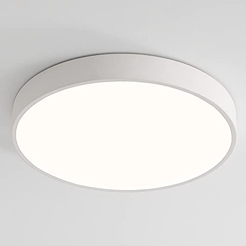 Natsen 24W Deckenleuchte Deckenlampe LED Ultraslim Lampe, Warmweiß Ø300x40mm, für Wohnzimmer Schlafzimmer Arbeitszimmer Büro Küche (White) von Natsen