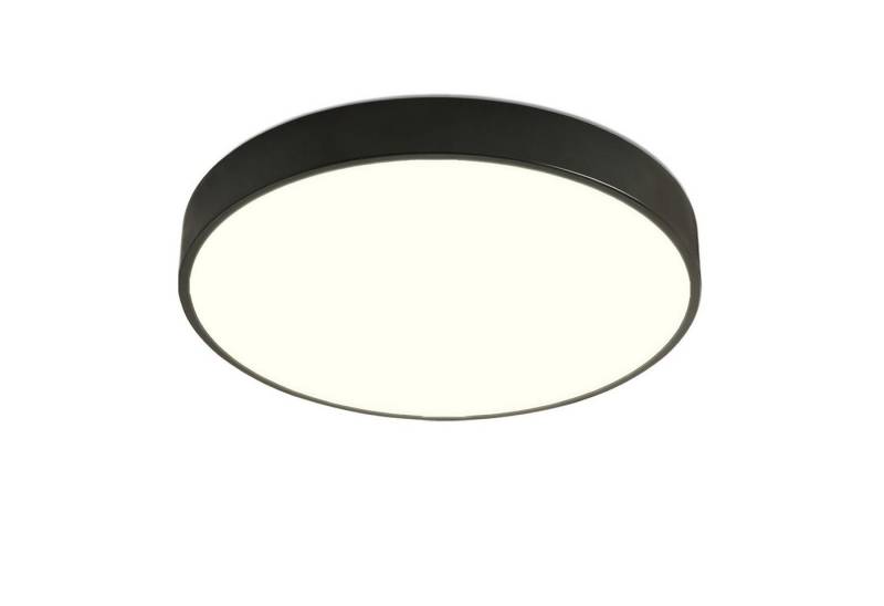 Natsen Deckenleuchte Runde LED Deckenlampe, 48W, Warmweiß 3000K, Schlafzimmer Lampe Küchenlampe 50x50x4 cm,Schwarz von Natsen