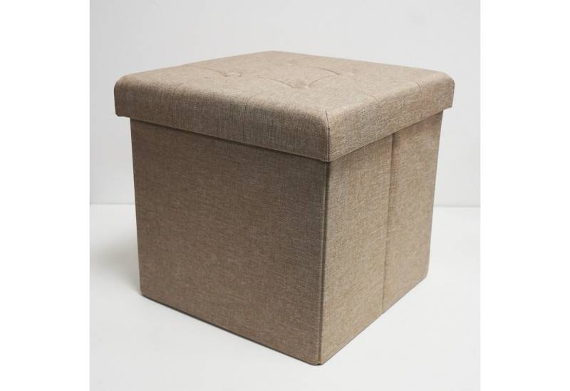 Natsen Sitzhocker mit Stauraum faltbare Sitzwürfel (Sitztruhe aus Leinen), gepolstert Sitzbank Fußhocker für Wohnzimmer Schlafzimmer von Natsen