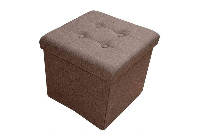 Natsen Sitzhocker mit Stauraum faltbare Sitzwürfel (Sitztruhe aus Leinen, 38 * 38 * 38 cm Brown), gepolstert Sitzbank Fußhocker für Wohnzimmer Schlafzimmer von Natsen