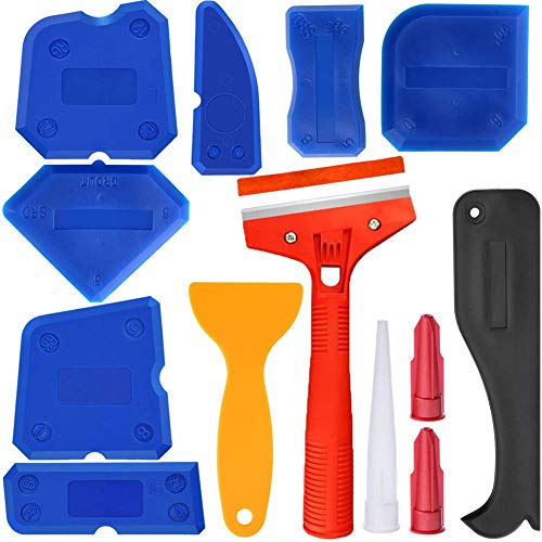 13PCS Caulk Tools Kit Spreader Scraper Glass Glue Finishing Applicator Silikon Sealant Spreader Set zum Formen Kleben Bodenverschraubung von Natudeco
