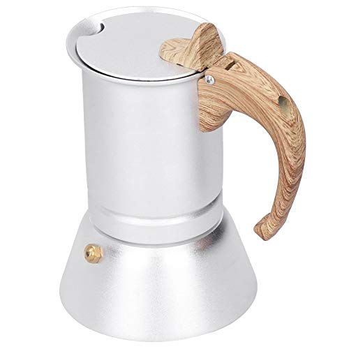 Natudeco 150 ml Moka-Kaffeemaschine, Edelstahl-Kaffeekessel, 3 Tassen, Induktionsherd, Verwendung für Zuhause, Café, Büro, Camping, Picknick von Natudeco