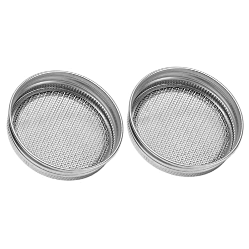 2 Stück Keimdeckel Robuster Edelstahl-Deckelfilter Einmachglas Keimdeckel Teefilterdeckel Mesh-Bohnensprossen-Siebdeckel für den Anbau von Bohnensalatsprossen Samen(86mm-Silber) von Natudeco