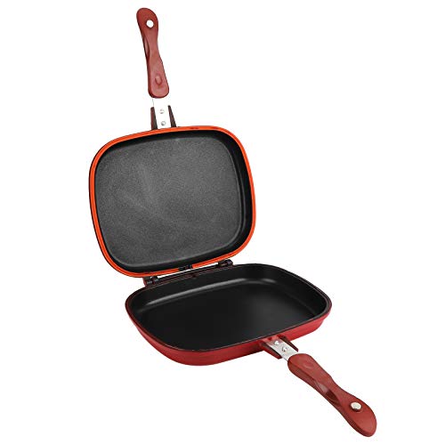 28 Cm Antihaftbeschichtete Kochpfanne, Quadratisch, Doppelseitige Bratpfanne, Camping, Sandwich-Toaster, Grill, Sandwich-Maker, Backform, Omelette-Tabletts Für Die Küche Im Innen- Und Außenbereich von Natudeco