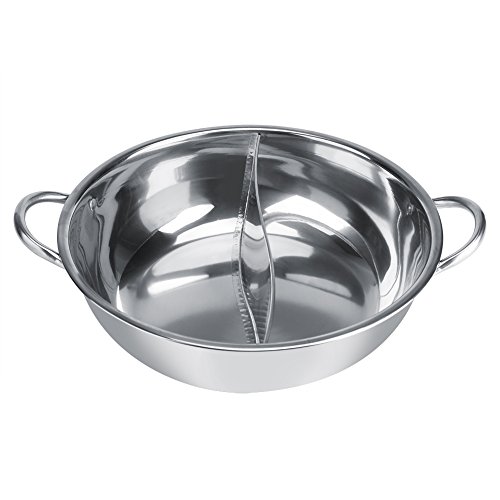 30/34 cm dicker multifunktionaler Edelstahl-Eintopf mit zwei Geschmacksrichtungen, Induktionsherd, nutzbarer Doppelgeschmack-Eintopf für die Küche zu Hause(30cm) von Natudeco