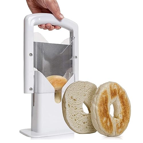 Brotschneider, Handbrotschneidemaschine Gleichmäßiges Schneidwerkzeug Hilfsschneidwerkzeug Küchenzubehör,Bagel-Guillotine-Schneidemaschine für Kuchen von Natudeco