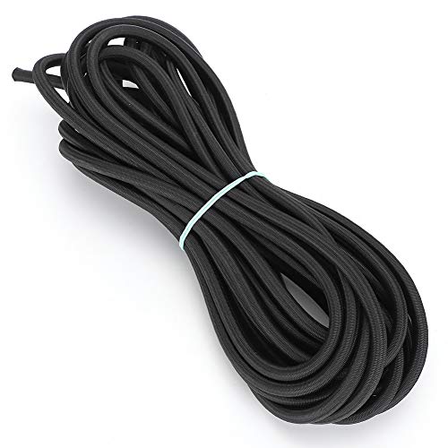 Bungee-Seil, schwarzes rundes Bungee-Seil 7 mm 10 m/32,8 ft Polypropylen-Faser-Bungee-Seil Kleidung Nähzubehör von Natudeco