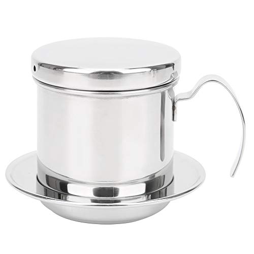 Natudeco Drip Vietnamese Pot Filter Coffee Drip Kettle Vietnamese Coffee Filter Edelstahl Wiederverwendbare Kaffeemaschine Home Kitchen Office Cafe(helles Silber) von Natudeco