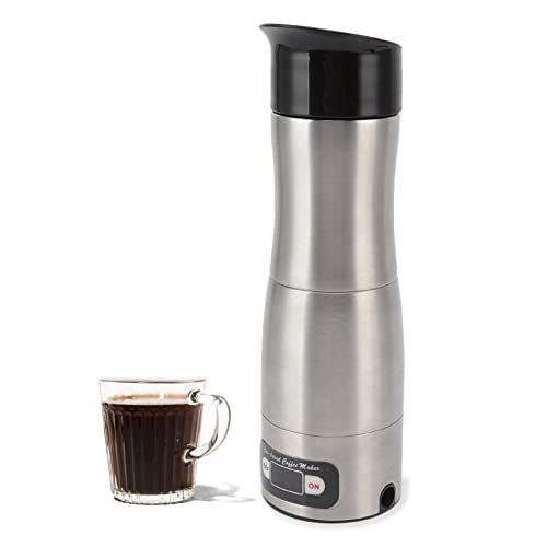 Natudeco Elektrische tragbare Kaffeemaschine Tragbare Kaffeemaschine Tragbare Multifunktions-Espressomaschine mit 12-V-24-V-Zigarettenanzünder für Autoreise-Kaffeemaschine von Natudeco