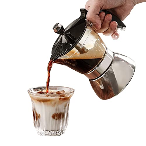 Espresso Mokka Maker Mokkakanne italienische Espressokocher mit 6 Tassen Caffettiera Edelstahl-Kaffeemaschine Herdplatten-Übergieß-italienische Kaffeemaschine Kaffeekocher Camping für Heimbüro von Natudeco