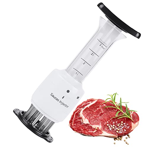 Fleischinjektor Steak Tenderizer Marinade Injector für Zuhause, Küche, Garten, Outdoor, Edelstahl, Fleisch, Geflügel, Tenderizer, Werkzeug, Gewürzinjektoren von Natudeco