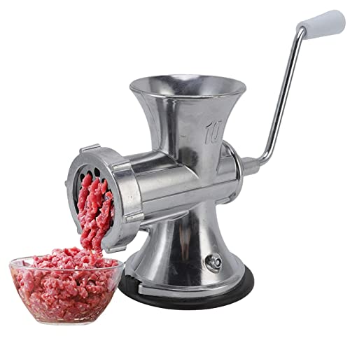 Fleischwolf Manuell 10 Größen Hackfleisch Wurstfüller Maschine Meat Grinder Saugnapf-Typ mit Wurstfüller Silberner Alumimum Legierung für Hackfleisch Fleisch JCW10 Fleischwolf Manuell 10 Größen Hackfleisch Wurstfüller Maschine Meat Grinder Saugnapf-Typ mit Wurstfüller Silberner Alumimum Legierung für Hackfleisch Fleisch JCW10 von Natudeco
