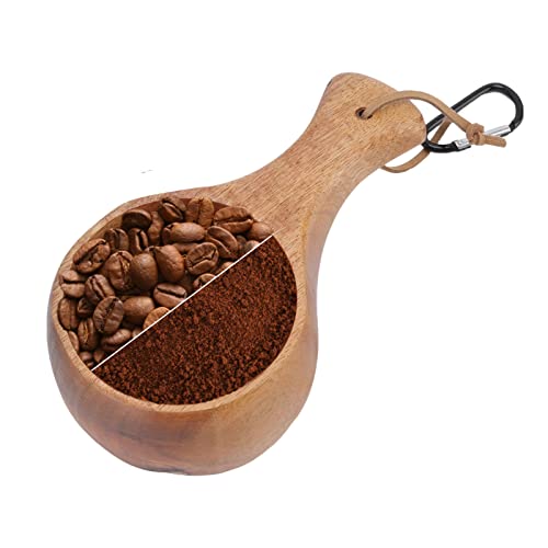 Holzbecher im Nordischen Tragbarer Campingbecher Trinkbecher Stil Akazienholzbecher Outdoor-Camping-Wanderbecher Tragbare Teetassen mit Umhängeband für Espresso Kaffee Tee Milch von Natudeco