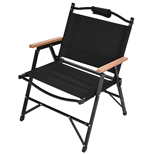 Klappbarer Outdoor-Stuhl, 120 kg Tragfähigkeit, tragbarer Angelstuhl, ergonomisches Design, Klappsessel für Camping, Angeln, Wandern, Grillen von Natudeco