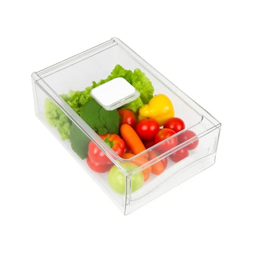 Natudeco Kühlschrank Organizer Stapelbar Kühlschrankbehälter Vorratsbehälter Aufbewahrungsschublade Obst Käse Lebensmittelorganisation Behälter Ausziehbarer Designschrank (S) von Natudeco