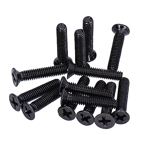 M4 Senkkopfschrauben Nylon-Flachkreuzkopf-Maschinenschraube A2-70 Verbindungsteil Schwarz verzinkt für Reparatur und Wartung(M4x20) von Natudeco