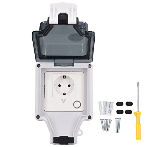 NATUDECO Außensteckdose IP66 Regenfeste Wandsteckdose Wifi-Stecker Typ 86 16A Außenwand-Schaltkasten für Heimwerker (Snw-s) von Natudeco