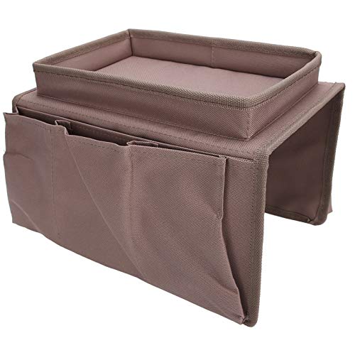 Natudeco 4 Taschen Sofa Armlehne TV Fernbedienung Organizer Couch Aufbewahrungshalter Sessel Couch Tasche Mit Getränkehalter Tablett Sofa Fernbedienung Organizer(02) von Natudeco