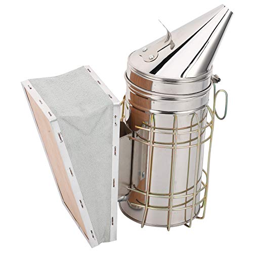 Natudeco Bienenstock-Räucherbienen-Rauchsender Erhöhter Imker-Sprühgerät Waben-Räuchermaschine Imkerei-Starter-Werkzeug Hausgartenzubehör mit Hitzeschild von Natudeco