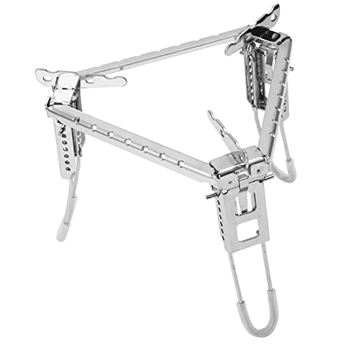 Natudeco Camping Gaskocher Faltbarer Campingkocher-Ständer Vielseitige Gasherd-Topf-Halterung Kanister-Ständer Langlebiger Brennstoffgrill-Stativ für Gaskocher Outdoorkocher Picknick Gaskochern von Natudeco