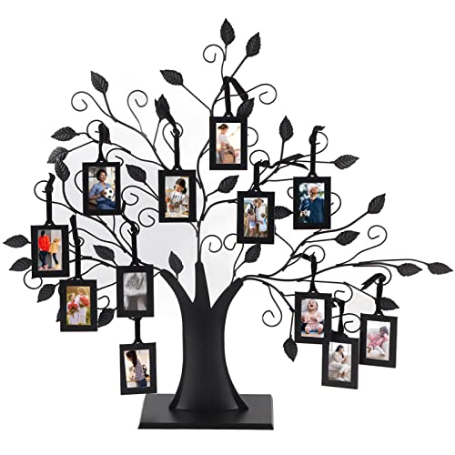 Natudeco Fotorahmen, Stammbaum-Fotorahmenständer, Familienfoto-Display, Bäume, Zuhause, freistehend, Desktop-Dekoration, Stammbäume mit hängenden Fotorahmen(20,87 * 4,72 * 20,47 Zoll) von Natudeco