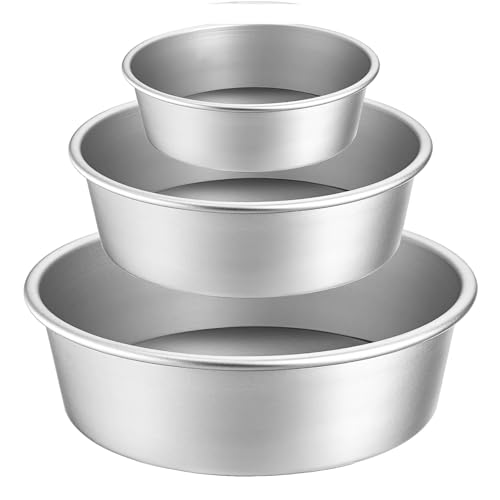 Natudeco Kuchenform-Set 4 6 8-Zoll-Kuchenformen Antihaftbeschichtete runde Kuchenformen Aluminiumlegierung Backformen Runde Kuchenformen Backform für Mini-Kuchen Pizza Käsekuchen von Natudeco