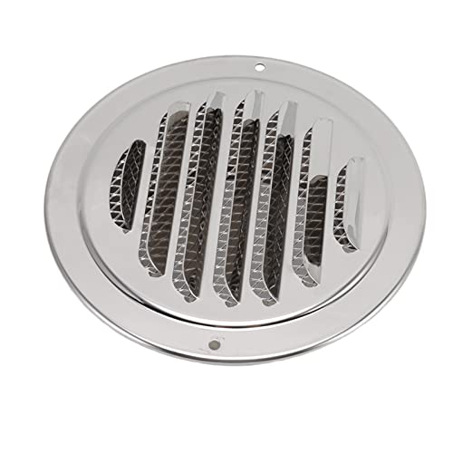 Natudeco Lüftungsabdeckung, Abluftgitterkappe, Runder Lüftungsschlitz aus Edelstahl, Wetterfester Wandluftauslass Mit Metallgeflecht Für Küche Und Badezimmer(100mm) von Natudeco