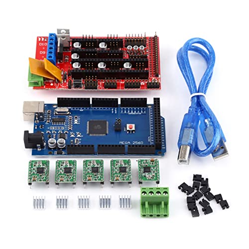 Natudeco RAMPS 1.4 Board 3D-Drucker RAMPS 1.4 Controller Board Mit Kühlkörper USB Kabel Jumper Kit Mega-Schnittstelle Für RepRap 3D-Drucker von Natudeco