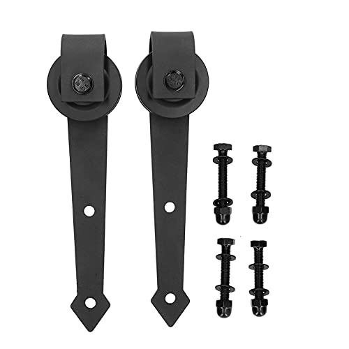 Natudeco Schleifsterntür Hanges Rad Kohlenstoffstahl Hardware -Rollen Set J Formriemenscheibe mit Schraubenschiebetür Hardware -Kit von Natudeco