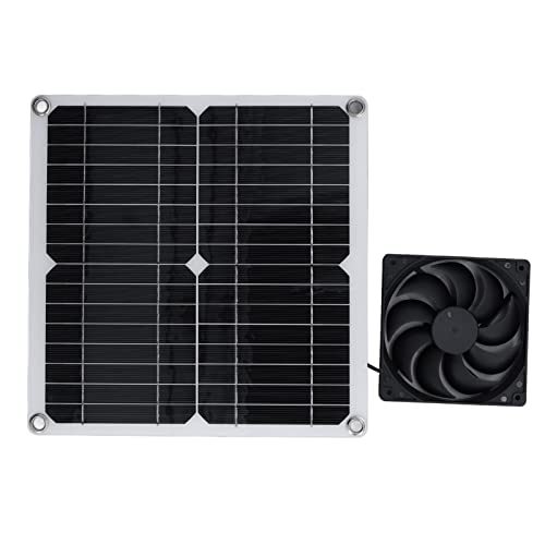 Natudeco Solarpanel-Lüfter-Kit, USB-Solarlüfter 12 W Gewächshaus-Lüfter, Hundehaus, Hühnerstall, Außenabluft, Kühlwerkzeug von Natudeco