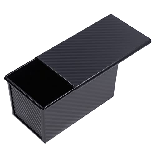 Natudeco Toast Box Backform Brotlaibpfanne mit Deckel 2,2 Lb Teigkapazität Rechteckige Laibpfanne zum Backen von Kuchen Küche Bäckerei Backgeschirr(Schwarz) von Natudeco