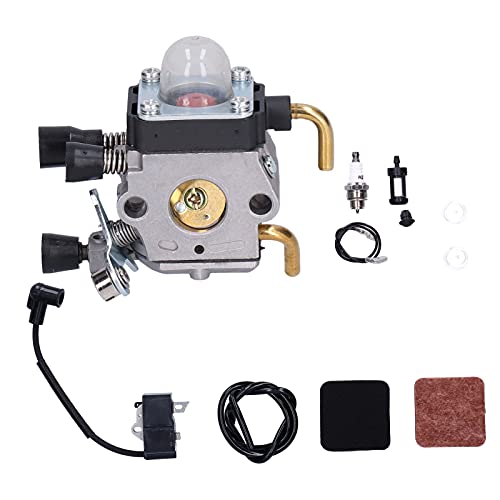 Natudeco Vergaser Zündspule Kraftstofffilter Kit Trimmer Vergaser Rasenmäher Teile Vergaser Reparaturset Kraftstofffilter Set für FS80R FS85 FS80 HS80 HT75 HS75 HS85 KM85 von Natudeco