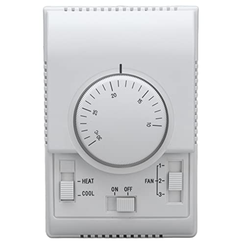 Natudeco Zentraler Klimaanlagen-Thermostat 2-Wege-Temperaturregelungsinstrument Hotelschalter-Drahtregler Conditioner Fan Coil Industrielle Steuerungskomponenten 110‑220 V 10-30 ℃ von Natudeco