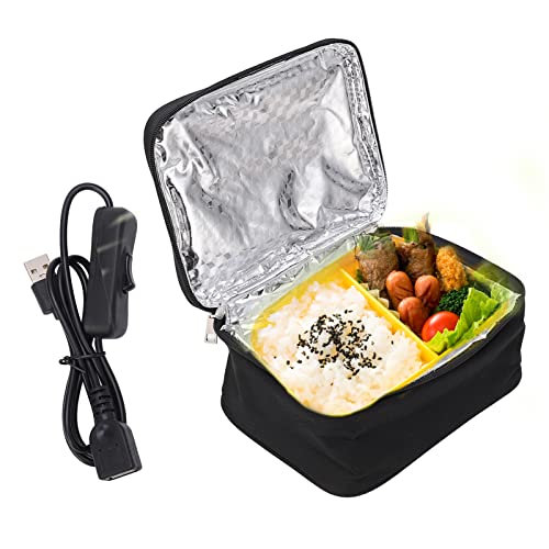 Naudeco Lunch Bag Tragbarer Ofen USB-Aufladung Mikrowelle Aluminium Liner Bento Box Oxford Tuch Tragbarer Ofen mit Griff für Reisen Auto Langstrecken von Natudeco