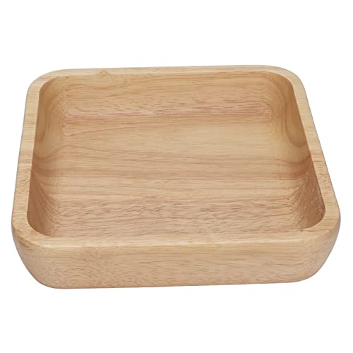 Serviertablett Handarbeit Naturholz Salat Servierschale Obstteller Dessertteller Quadratisches Geschirr für Party Familie Restaurant Hotel(21cm) von Natudeco