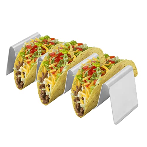 Taco-Halter-Ständer Taco-Rack Taco-Tablett aus Edelstahl, spülmaschinenfest, Taco-Schalenhalter, Küche, dreieckig, Taco-Ständer, Metall-Taco-Ständer für die Küche von Natudeco