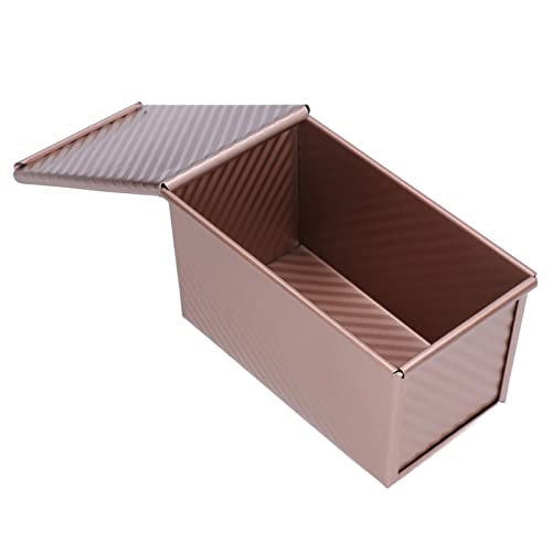 Toast Box Backform Brotlaibpfanne mit Deckel 2,2 Lb Teigkapazität Rechteckige Laibpfanne zum Backen von Kuchen Küche Bäckerei Backgeschirr(Golden) von Natudeco