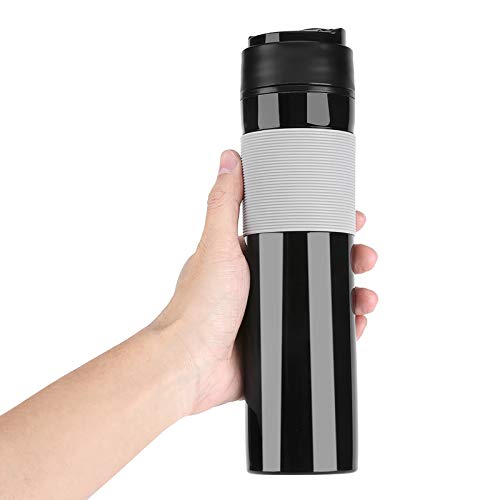 Natudeco Tragbare Kaffeepresse, Kaffeepresse Flasche Tee Kaffeemaschine French Press Kaffeemaschine Reise Trinkbecher Geeignet Reisepresse für Büro Outdoor Reisen Urlaub Unterwegs(Schwarz) von Natudeco