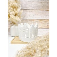 Windlicht, Häuser, Keramik von NatuerlichDufte