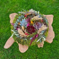 Herbstkranz/Gepflanzter Kranz Echeverien Mooskranz /Tischkranz /Grabschmuck Haltbarer Tischschmuck Tischdekoration Frühling, Herbst von NatuerlichGestalten