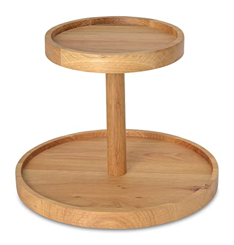 Natuhr Etagere Kuchenplatte - Delight - Servierplatte Käseplatte Obstteller Tortenplatte Eiche Massivholz (32 cm Durchmesser) von Natuhr